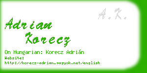 adrian korecz business card