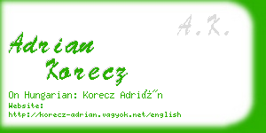 adrian korecz business card